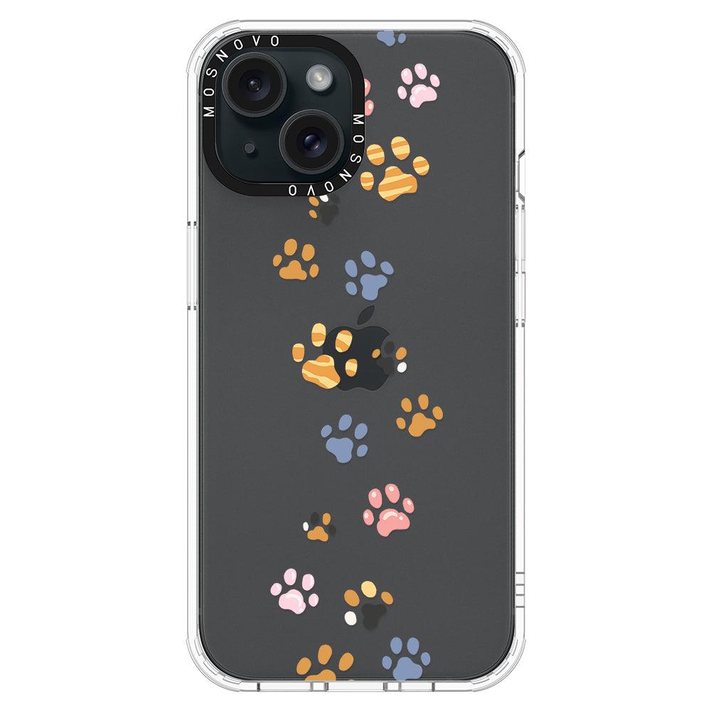 Colorful Paw Phone Case - iPhone 15 Plus Case - MOSNOVO