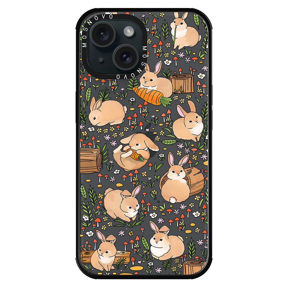 Bunny Garden Phone Case - iPhone 15 Case Black