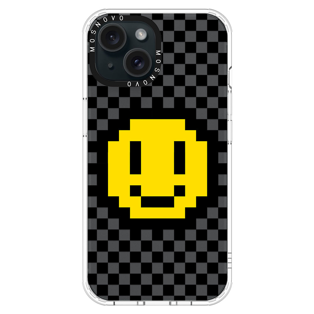 Smile Checkered Phone Case - iPhone 15 Case - MOSNOVO