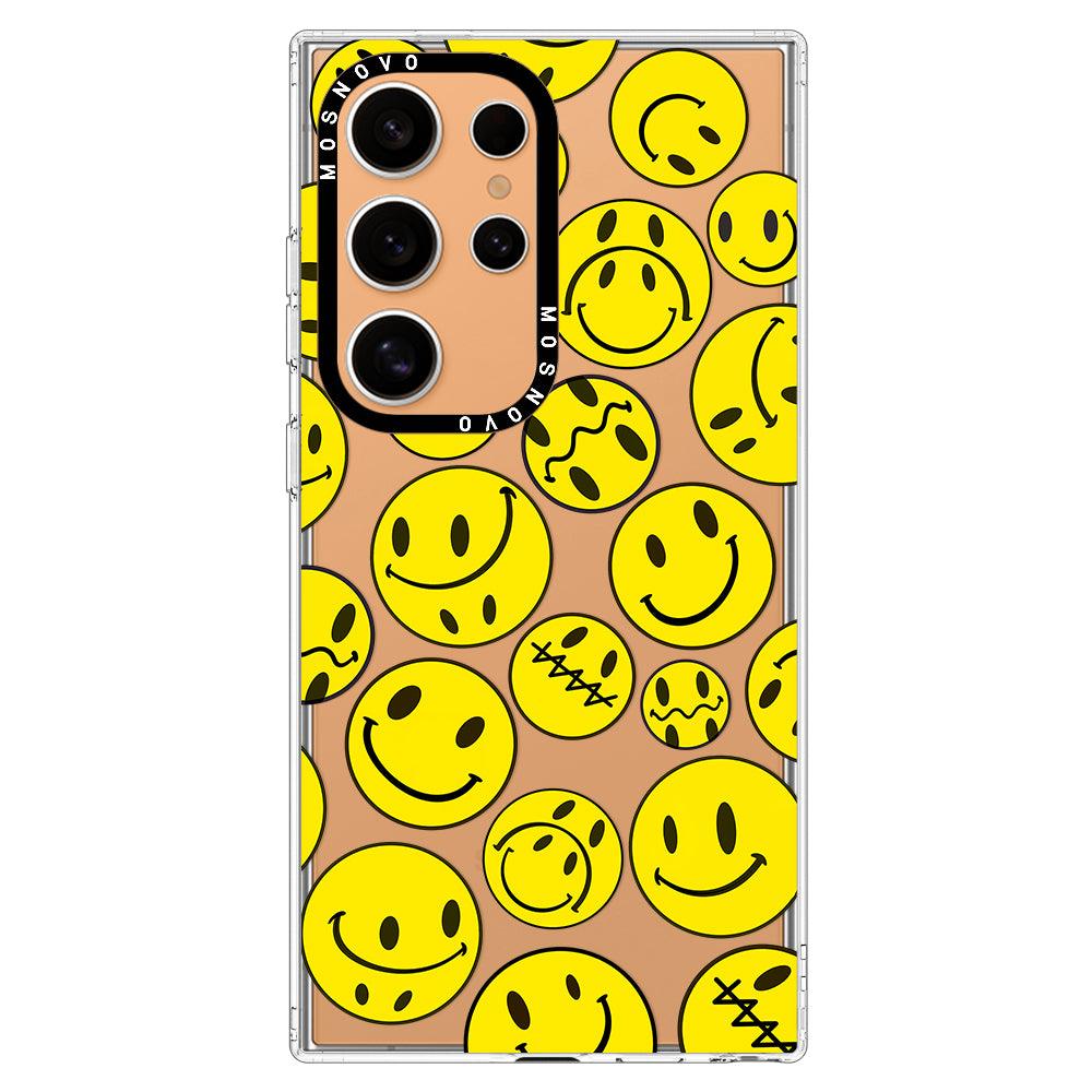 Yellow Sad Smile Face Phone Case - Samsung Galaxy S24 Ultra Case - MOSNOVO