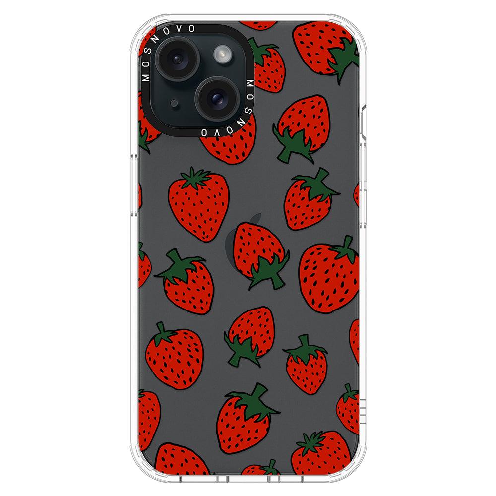 Red Strawberry Phone Case - iPhone 15 Plus Case - MOSNOVO