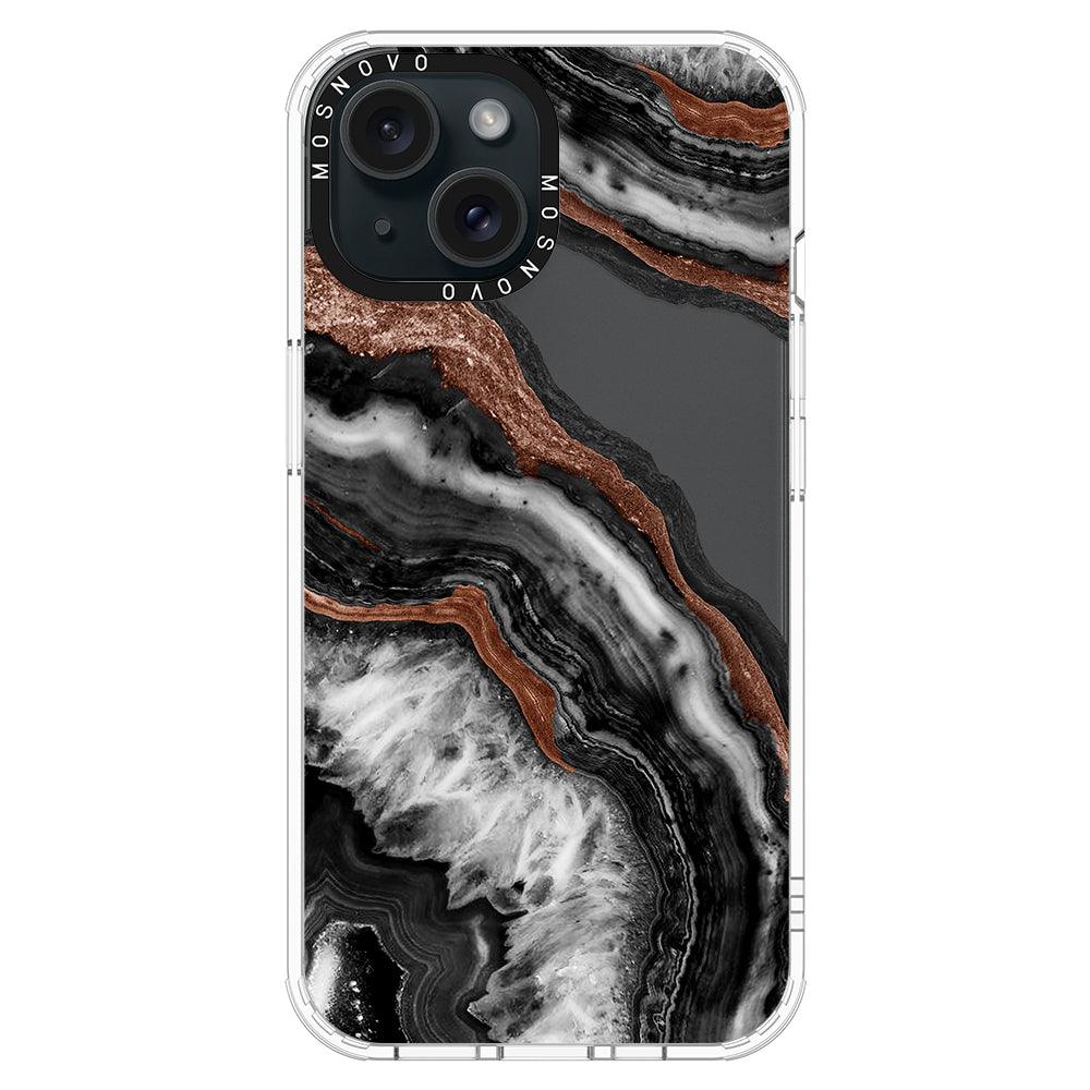 Black Agate Phone Case - iPhone 15 Case - MOSNOVO