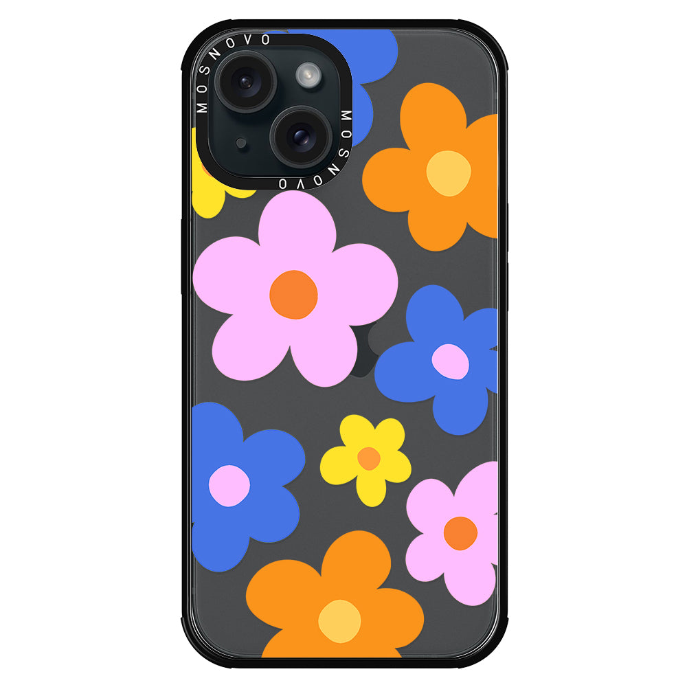 60's Groovy Flower Phone Case - iPhone 15 Plus Case - MOSNOVO