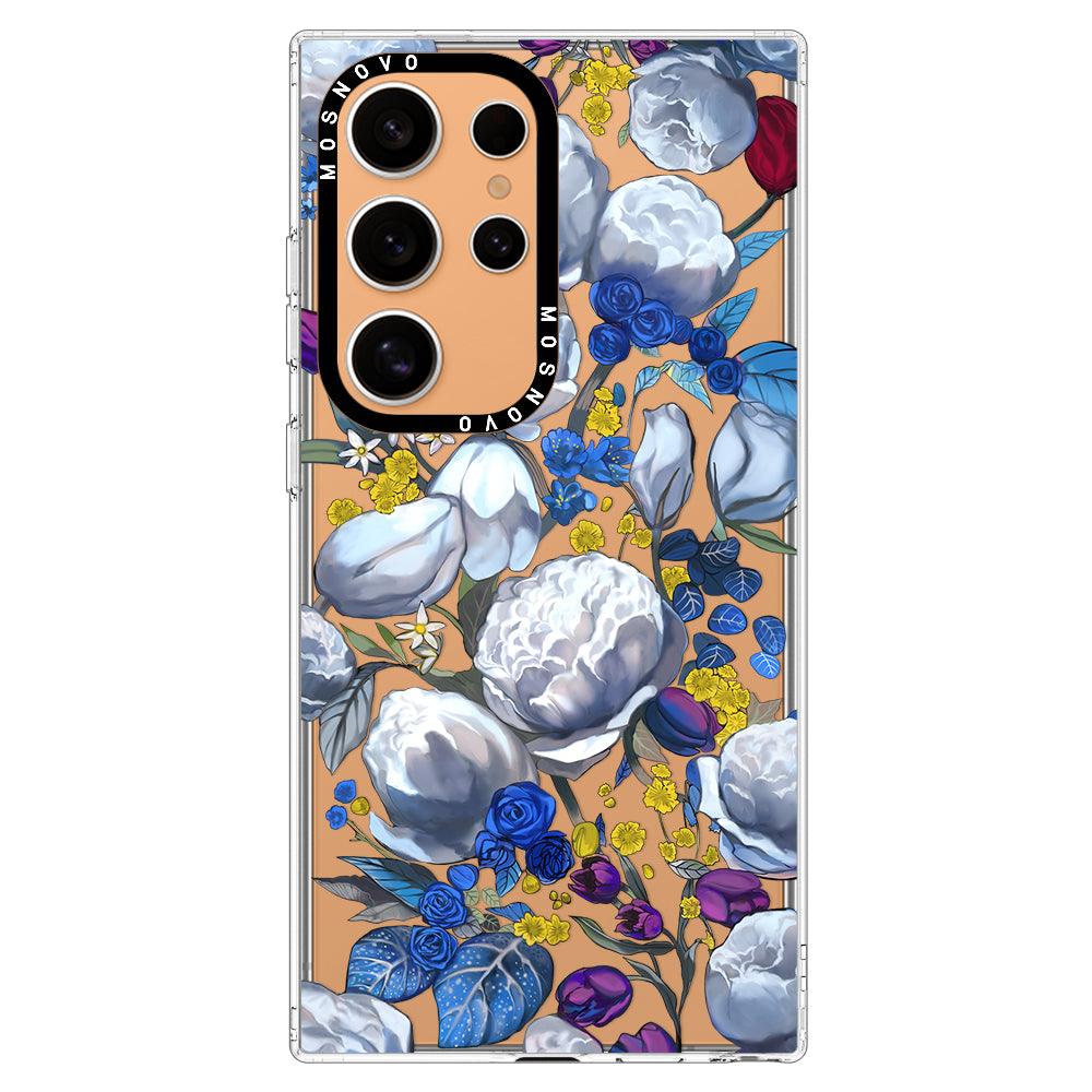 Purple Blue Floral Phone Case - Samsung Galaxy S24 Ultra Case - MOSNOVO