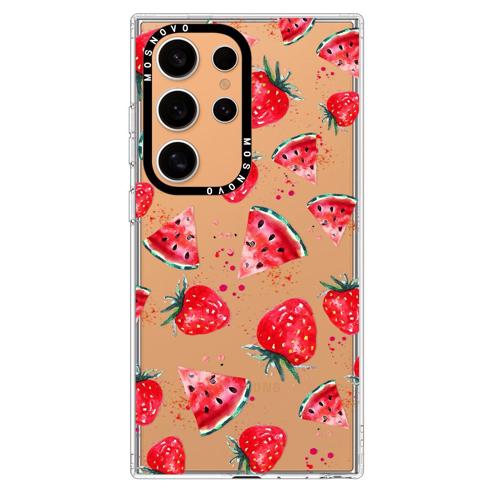 Watermelon and Strawberry Phone Case - Samsung Galaxy S24 Ultra Case - MOSNOVO