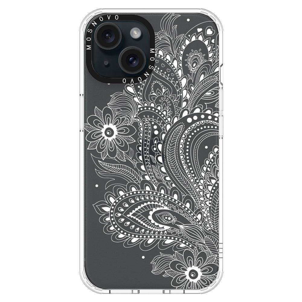 Aesthetic Flower Henna Phone Case - iPhone 15 Plus Case - MOSNOVO