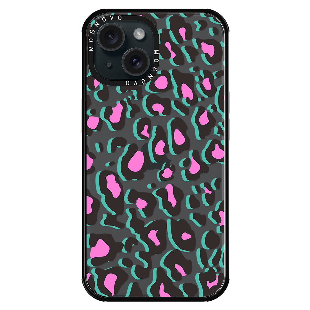 Hot Pink Leopard Print Phone Case - iPhone 15 Case - MOSNOVO