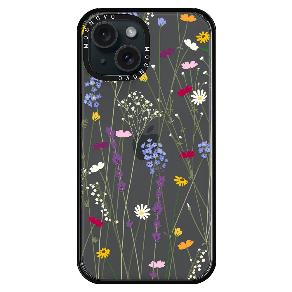 Floral Garden Lavender Daisy Flower Phone Case - iPhone 15 Plus Case - MOSNOVO