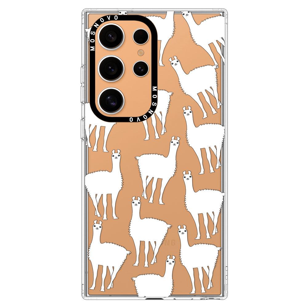 White Llama Phone Case - Samsung Galaxy S24 Ultra Case - MOSNOVO