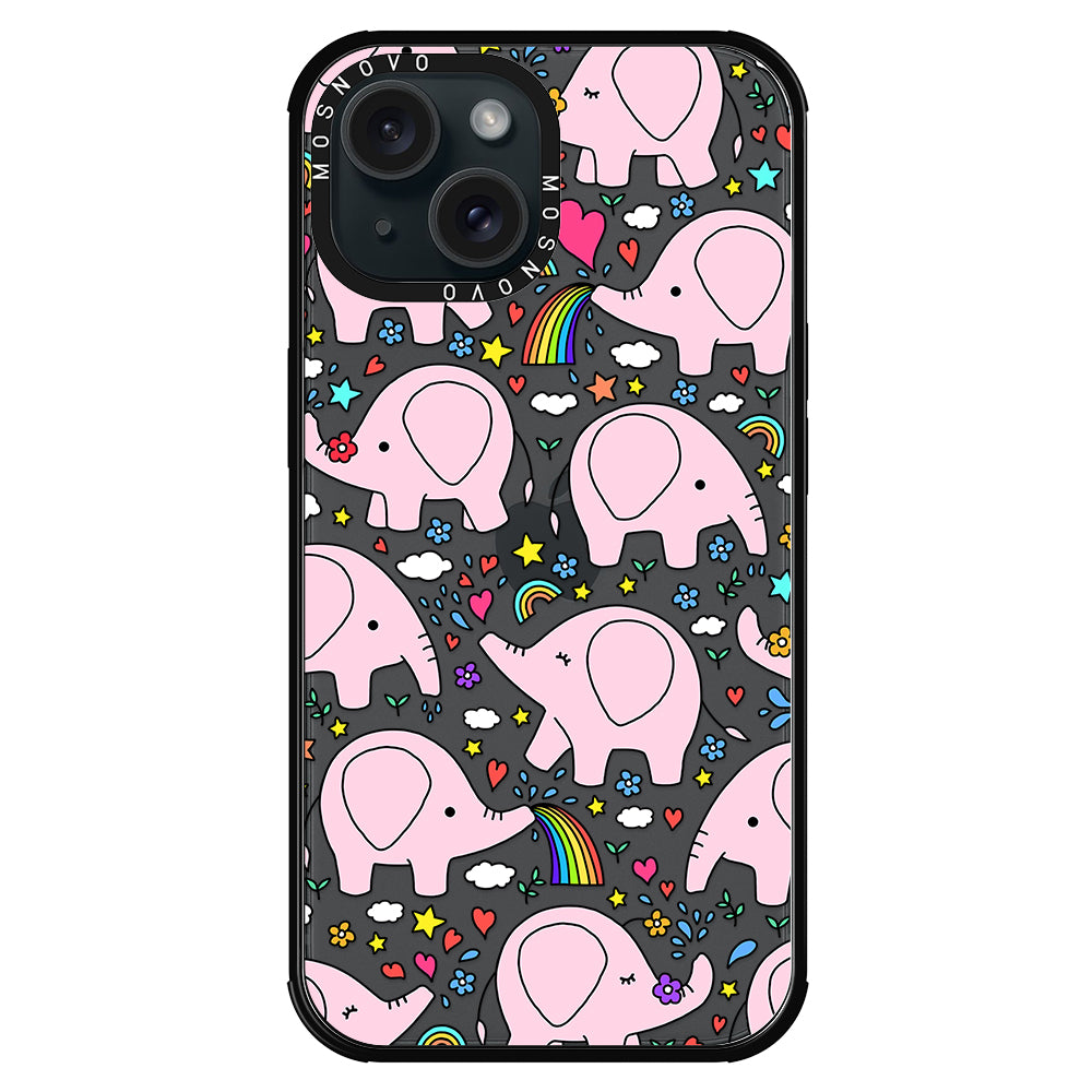 Pink Elephant Phone Case - iPhone 15 Plus Case - MOSNOVO