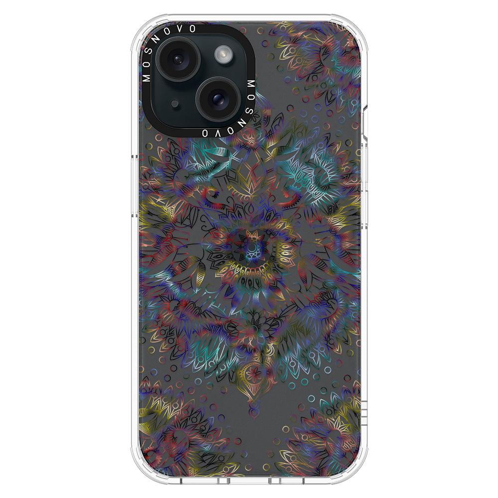 Rainbow Mandala Phone Case - iPhone 15 Plus Case - MOSNOVO