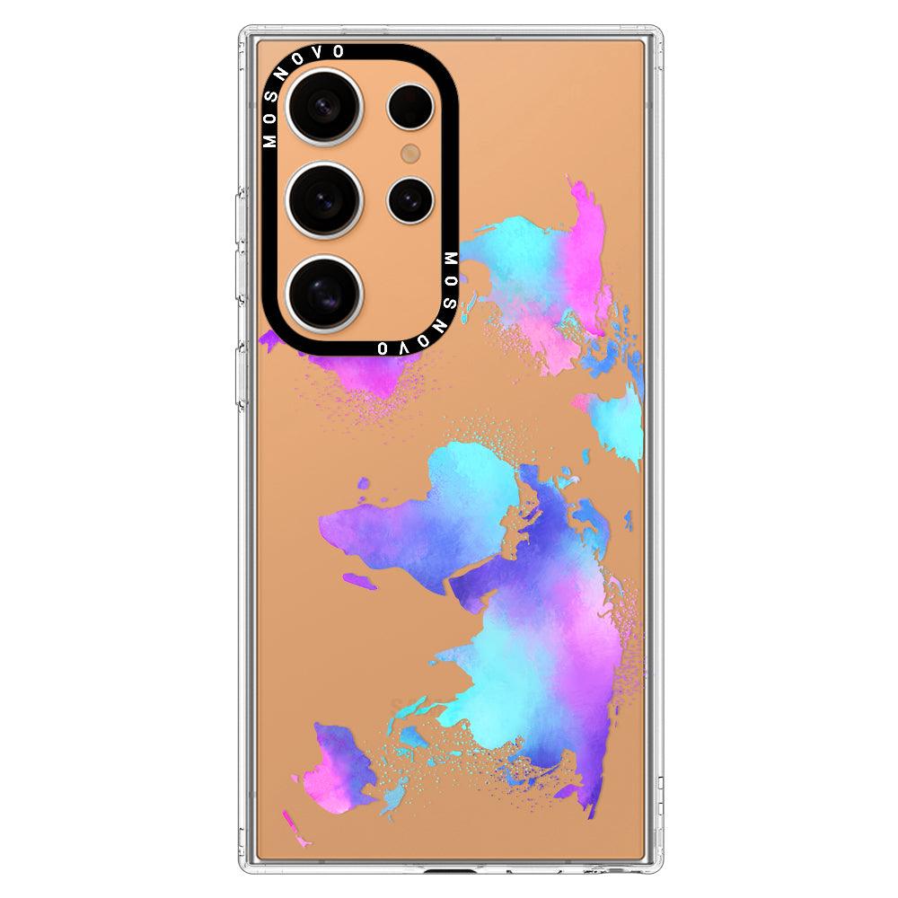 Psychedelic World Map Phone Case - Samsung Galaxy S24 Ultra Case - MOSNOVO