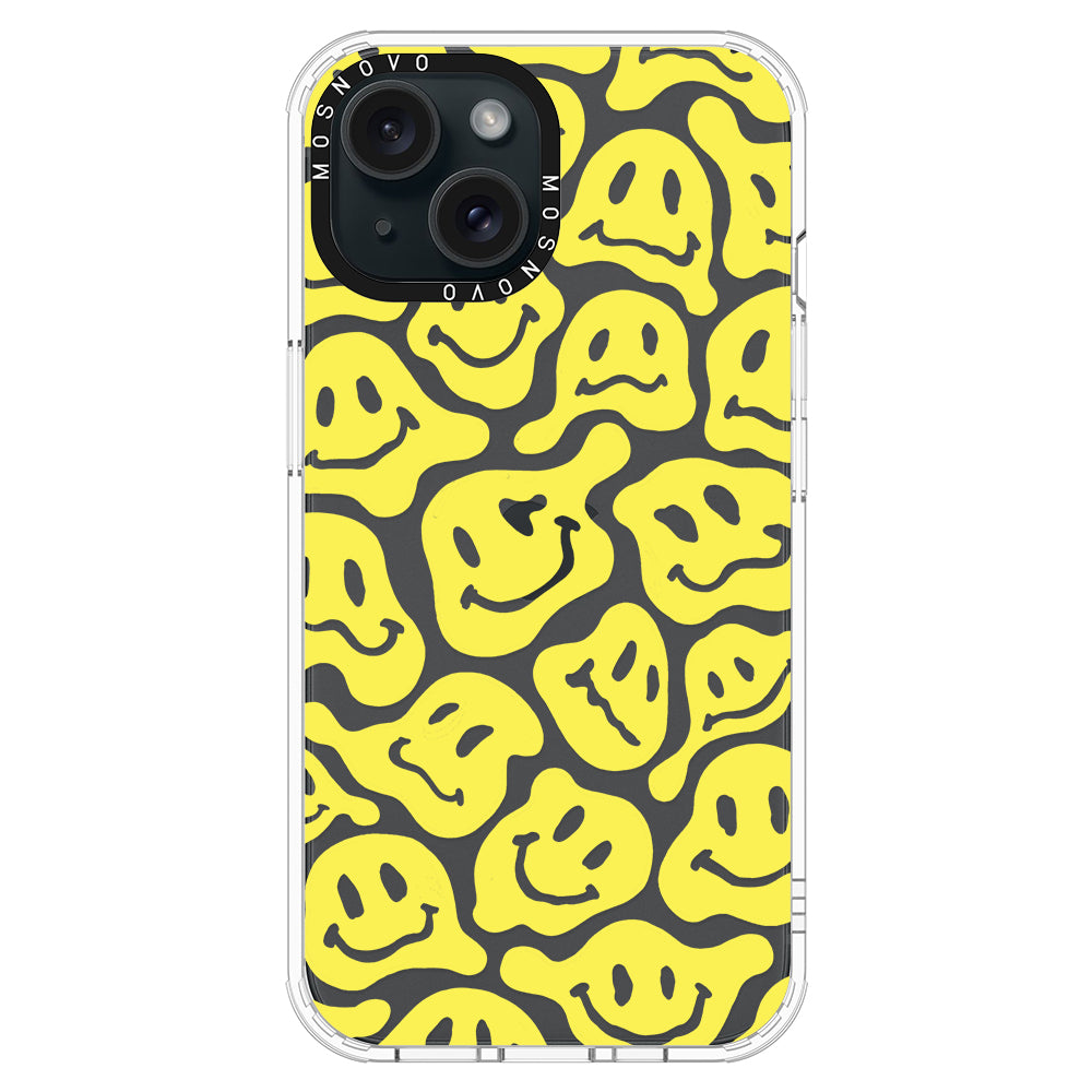 Melted Yellow Smiles Face Phone Case - iPhone 15 Case - MOSNOVO