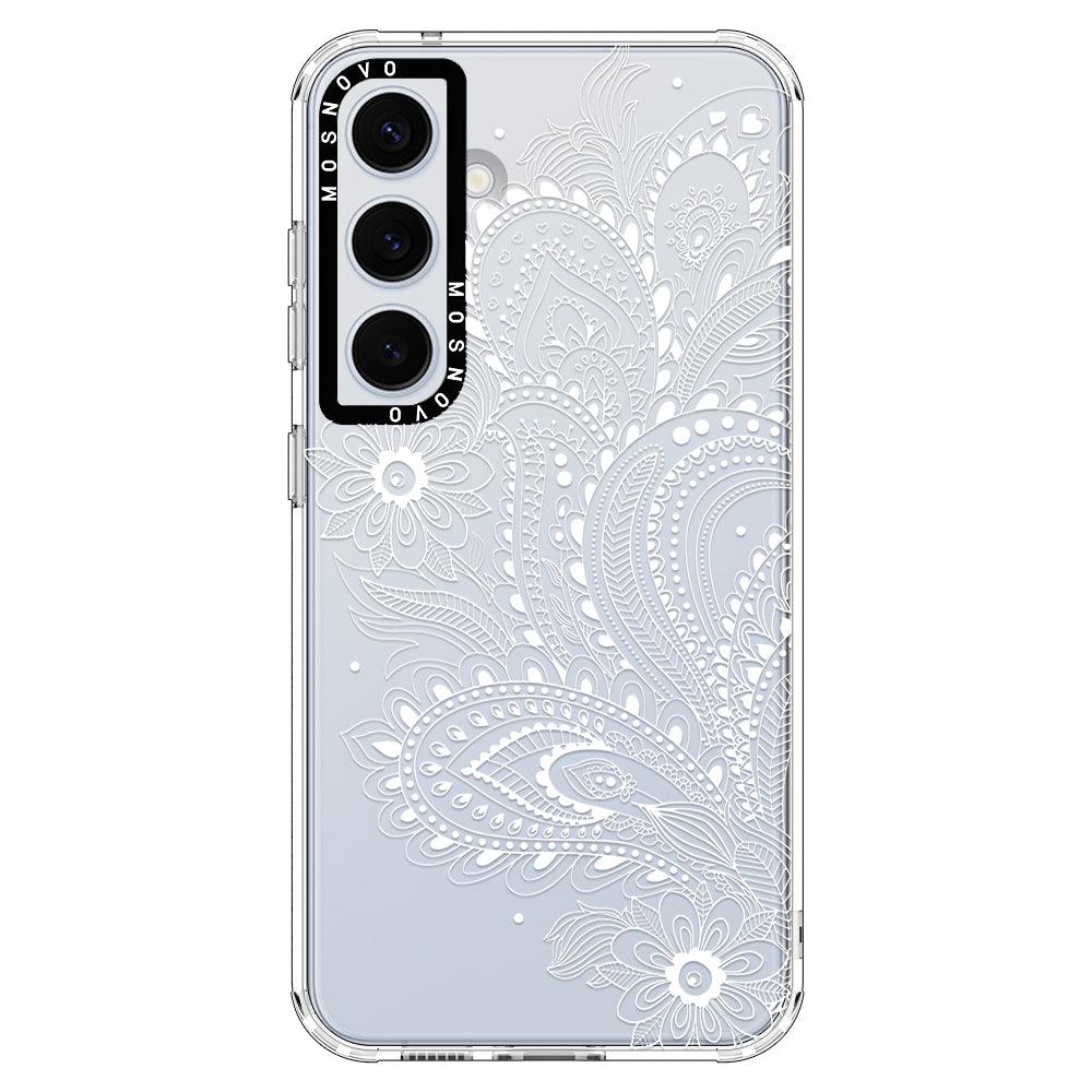 Aesthetic Flower Henna Phone Case - Samsung Galaxy S24 Case - MOSNOVO