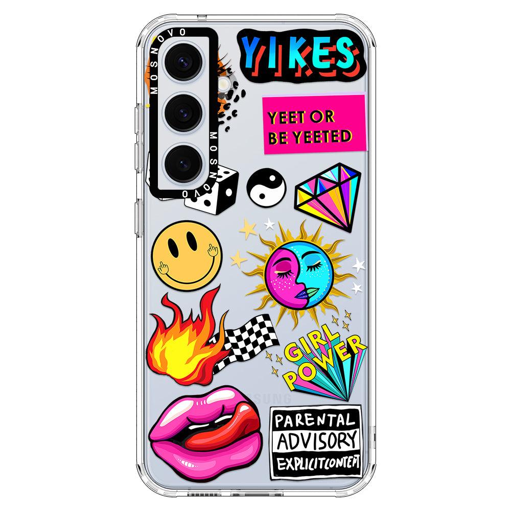 Funky Stickers Phone Case - Samsung Galaxy S24 Case - MOSNOVO