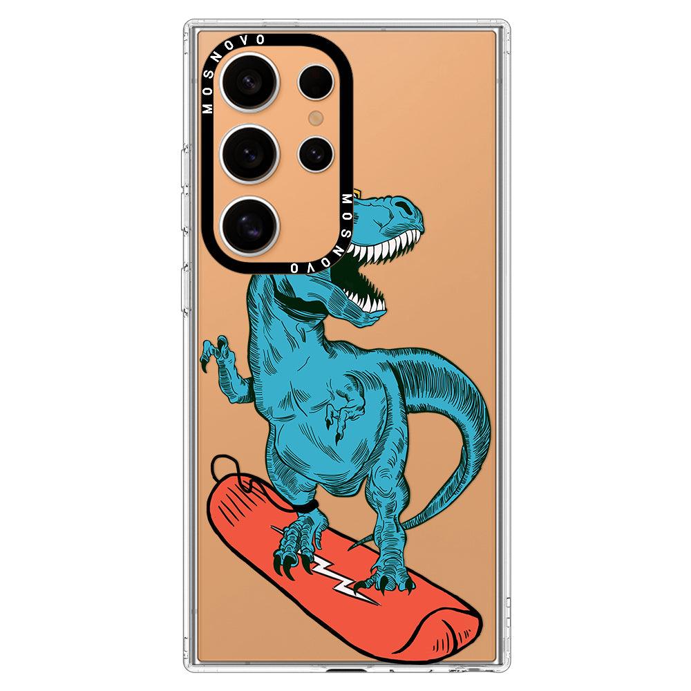 Surfing Dinosaur Phone Case - Samsung Galaxy S24 Ultra Case - MOSNOVO