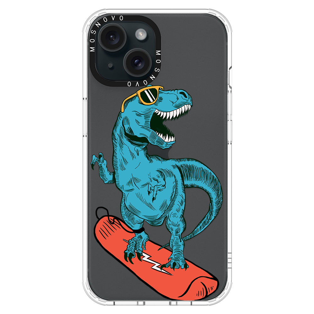 Surfing Dinosaur Phone Case - iPhone 15 Case - MOSNOVO