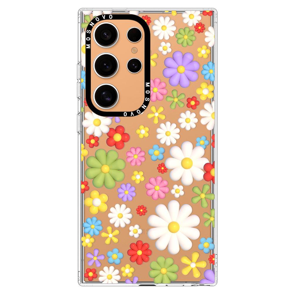 3D Flowers Phone Case - Samsung Galaxy S24 Ultra Case