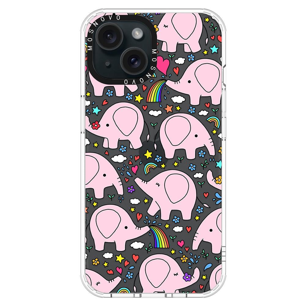 Pink Elephant Phone Case - iPhone 15 Case - MOSNOVO