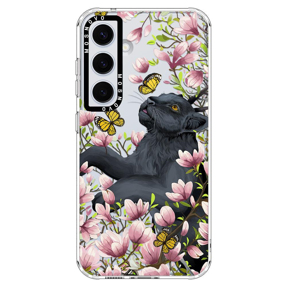 Black Panther Garden Phone Case - Samsung Galaxy S24 Plus Case - MOSNOVO