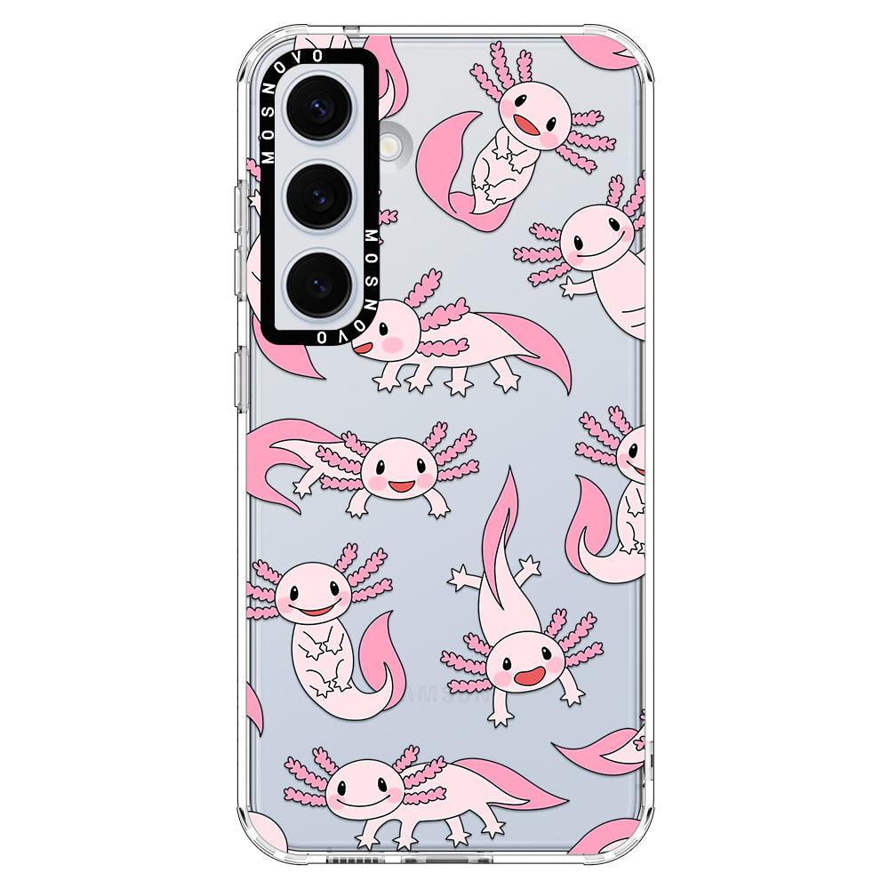 Pink Axolotl Phone Case - Samsung Galaxy S24 Plus Case