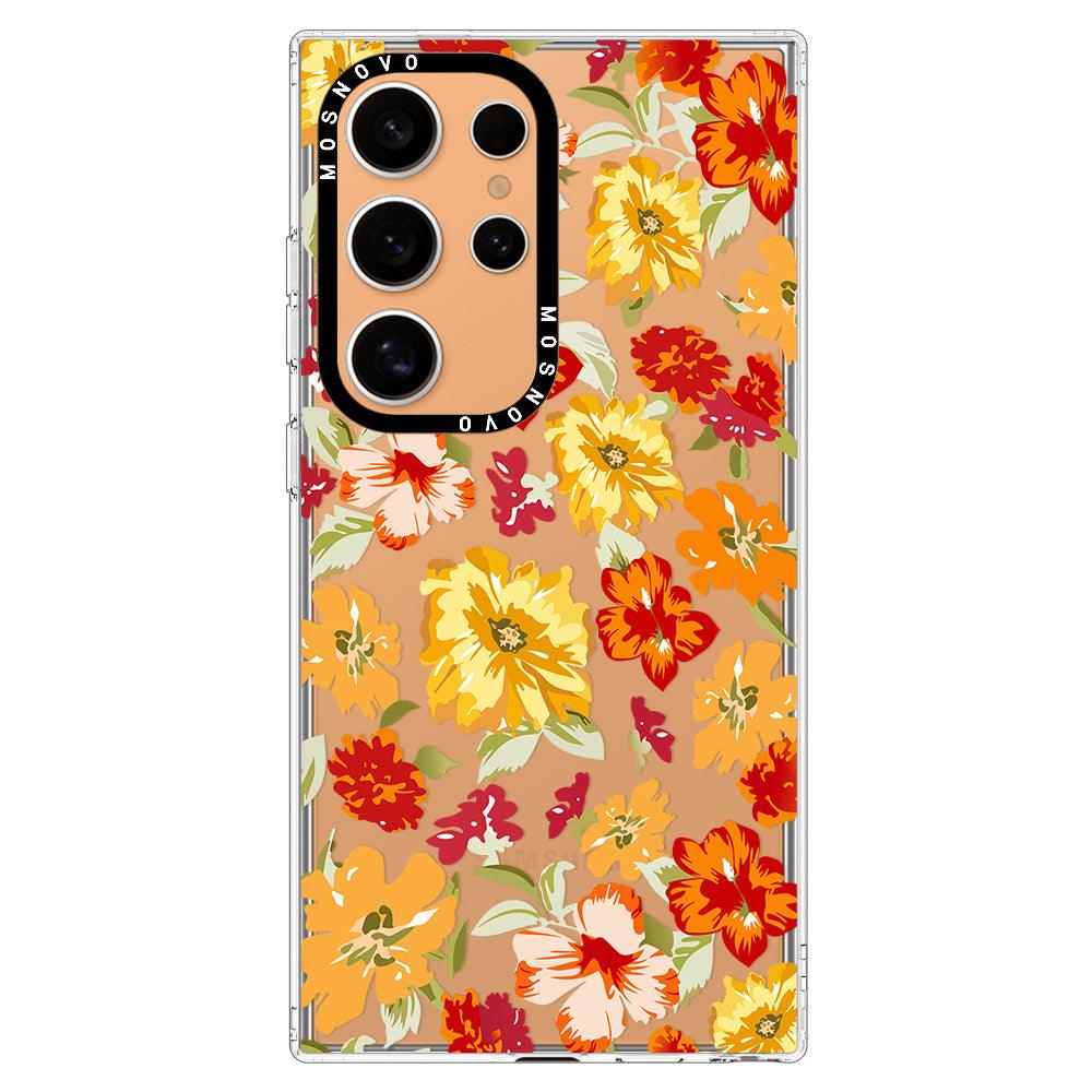 70s Boho Yellow Flower Phone Case - Samsung Galaxy S24 Ultra Case - MOSNOVO