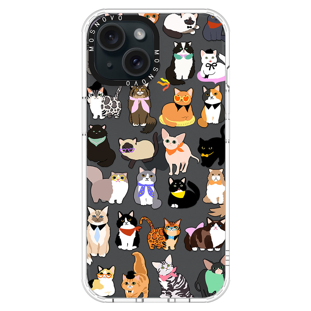 Cute Cat Phone Case - iPhone 15 Plus Case - MOSNOVO