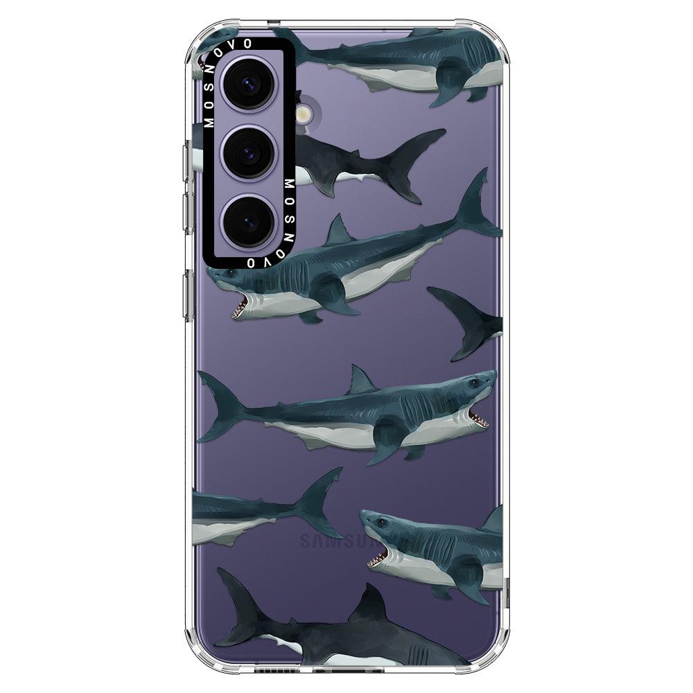 Great White Shark Phone Case - Samsung Galaxy S24 Plus Case - MOSNOVO