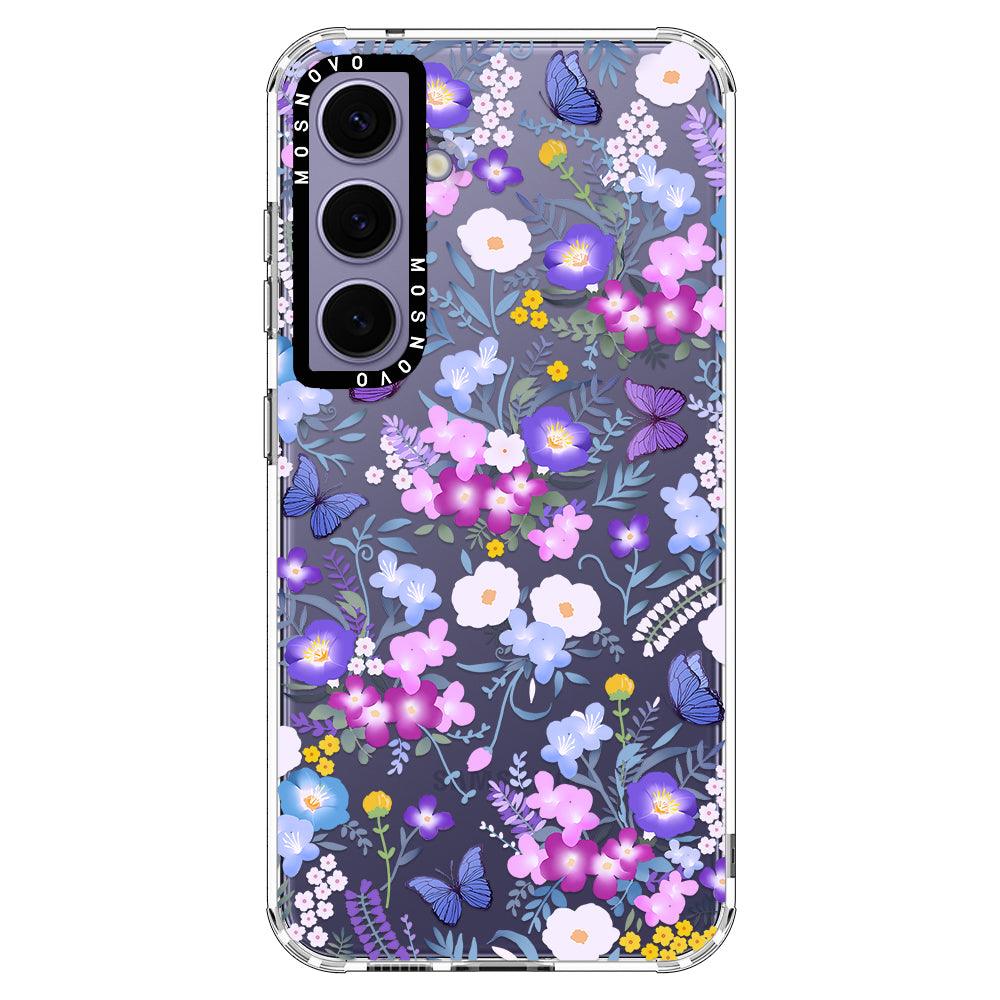 Purple Peri Nemophila Flower Phone Case - Samsung Galaxy S24 Plus Case - MOSNOVO