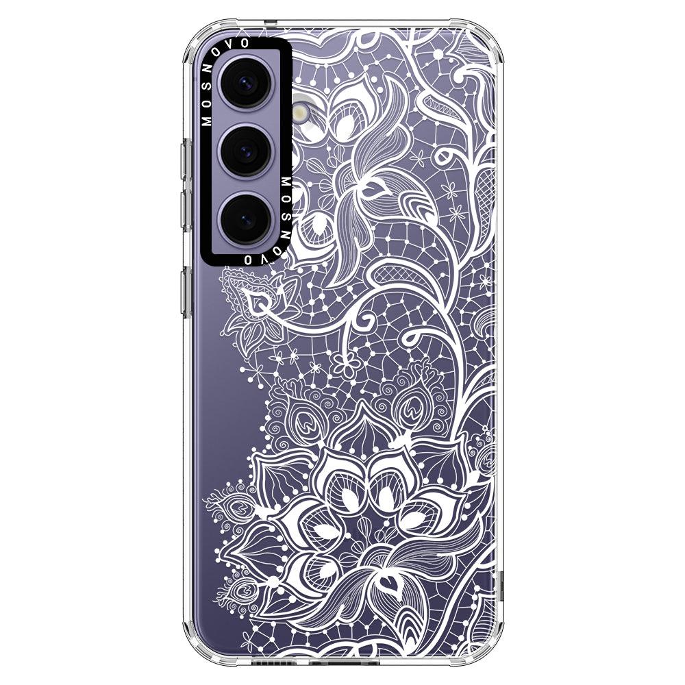 White Lotus Henna Phone Case - Samsung Galaxy S24 Plus Case - MOSNOVO