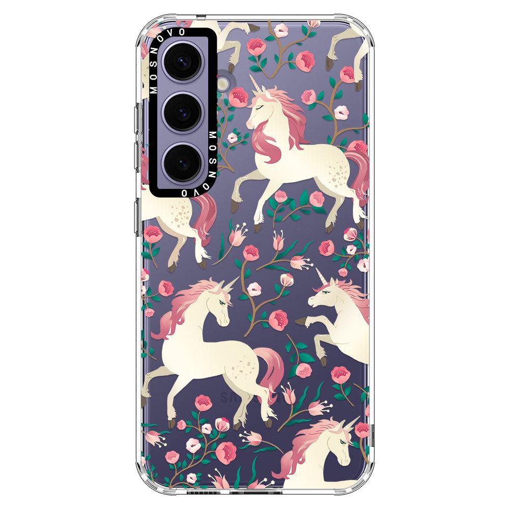 Unicorn Flower Garden Phone Case - Samsung Galaxy S24 Plus Case - MOSNOVO