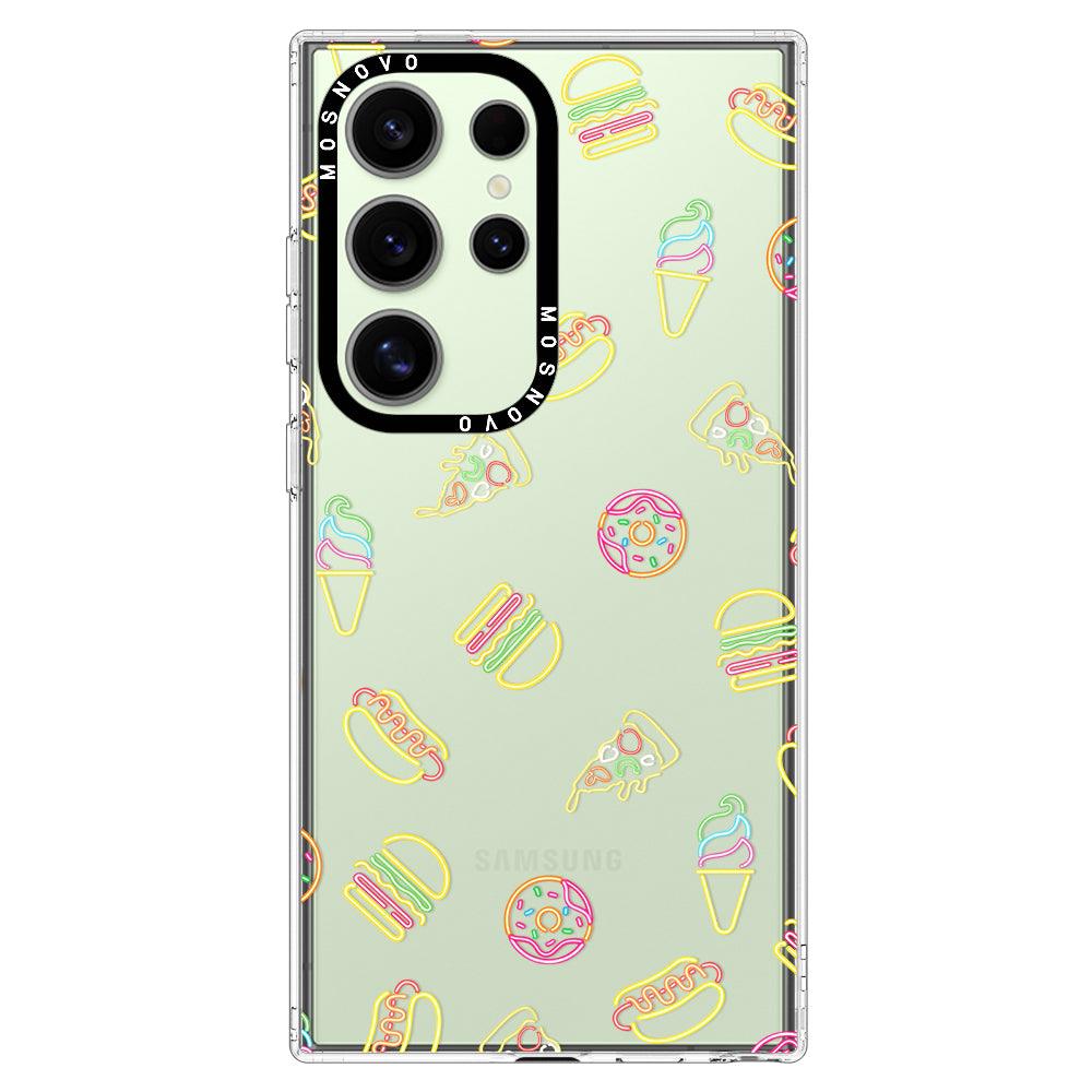 Neon Junk Food Phone Case - Samsung Galaxy S24 Ultra Case - MOSNOVO