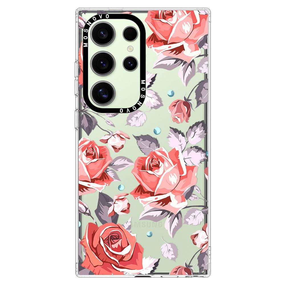 Retro Floral Phone Case - Samsung Galaxy S24 Ultra Case - MOSNOVO