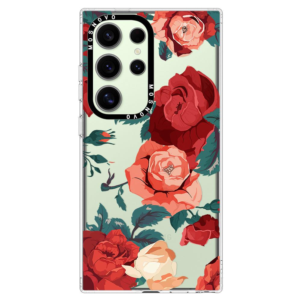 Vintage Red Rose Phone Case - Samsung Galaxy S24 Ultra Case - MOSNOVO