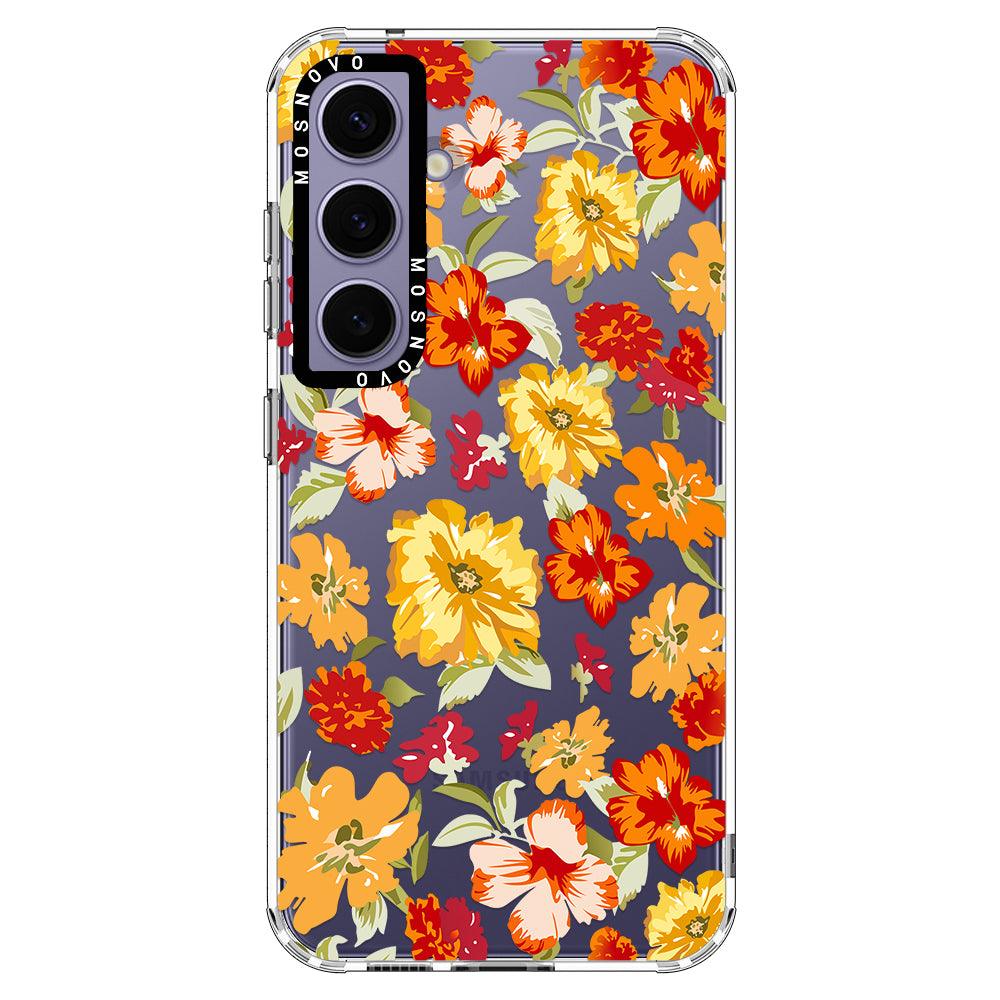 70s Boho Yellow Flower Phone Case - Samsung Galaxy S24 Plus Case - MOSNOVO