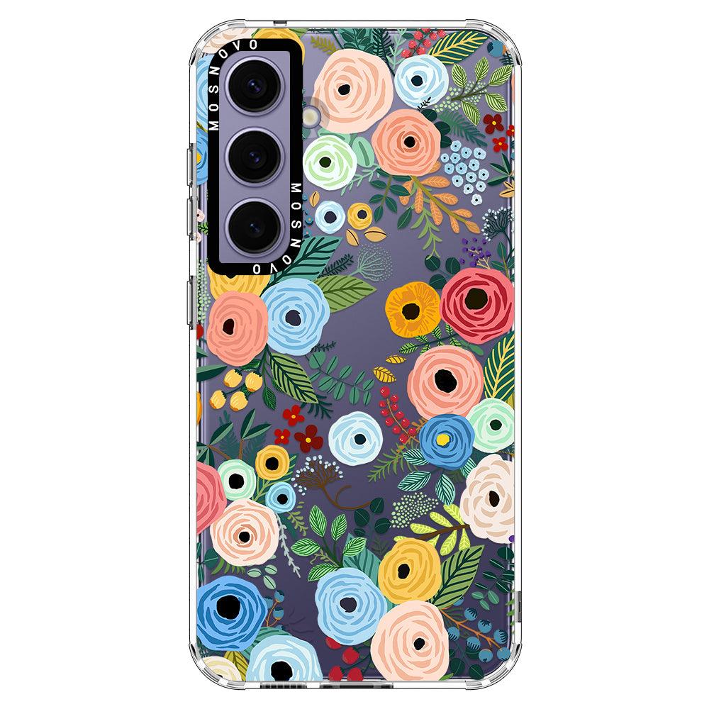 Pastel Floral Garden Phone Case - Samsung Galaxy S24 Plus Case - MOSNOVO