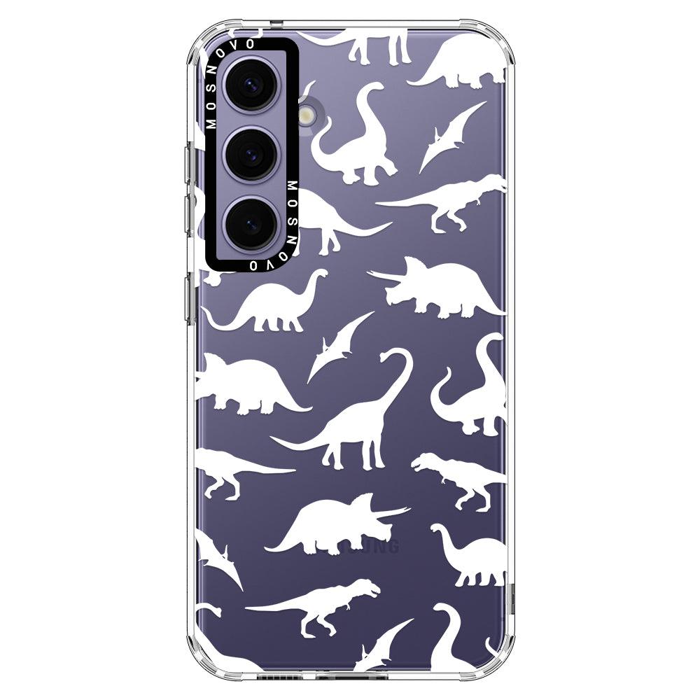 White Dinosaur Phone Case - Samsung Galaxy S24 Plus Case - MOSNOVO