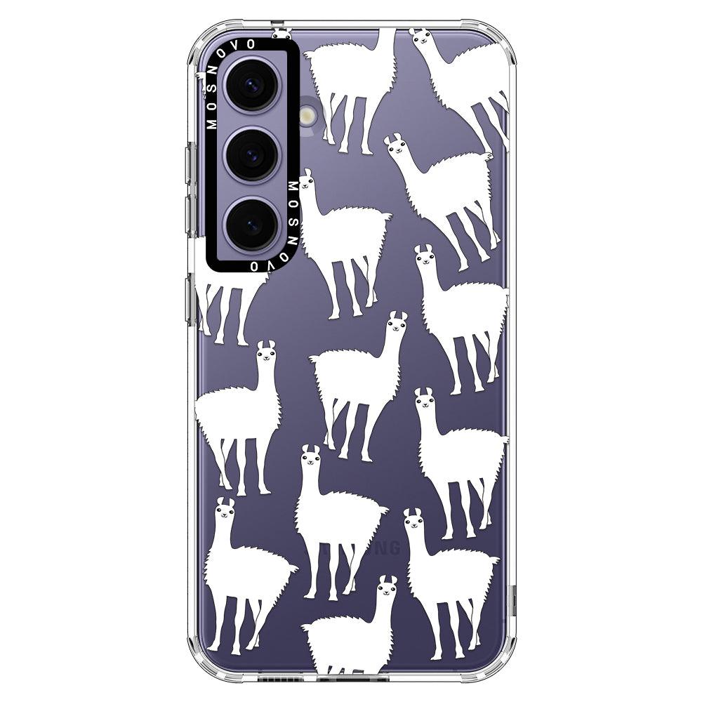 White Llama Phone Case - Samsung Galaxy S24 Plus Case - MOSNOVO