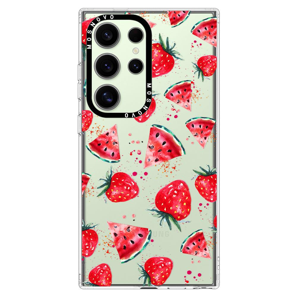 Watermelon and Strawberry Phone Case - Samsung Galaxy S24 Ultra Case - MOSNOVO