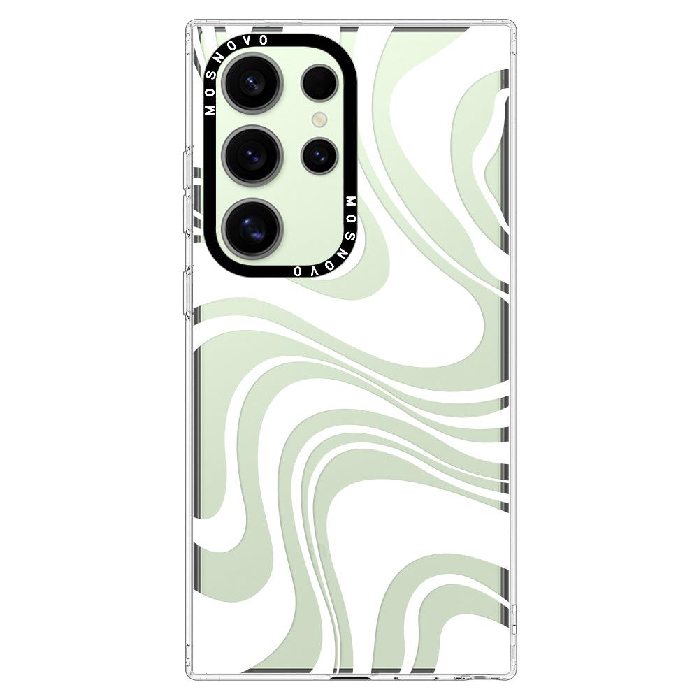 White Swirl Phone Case - Samsung Galaxy S24 Ultra Case - MOSNOVO