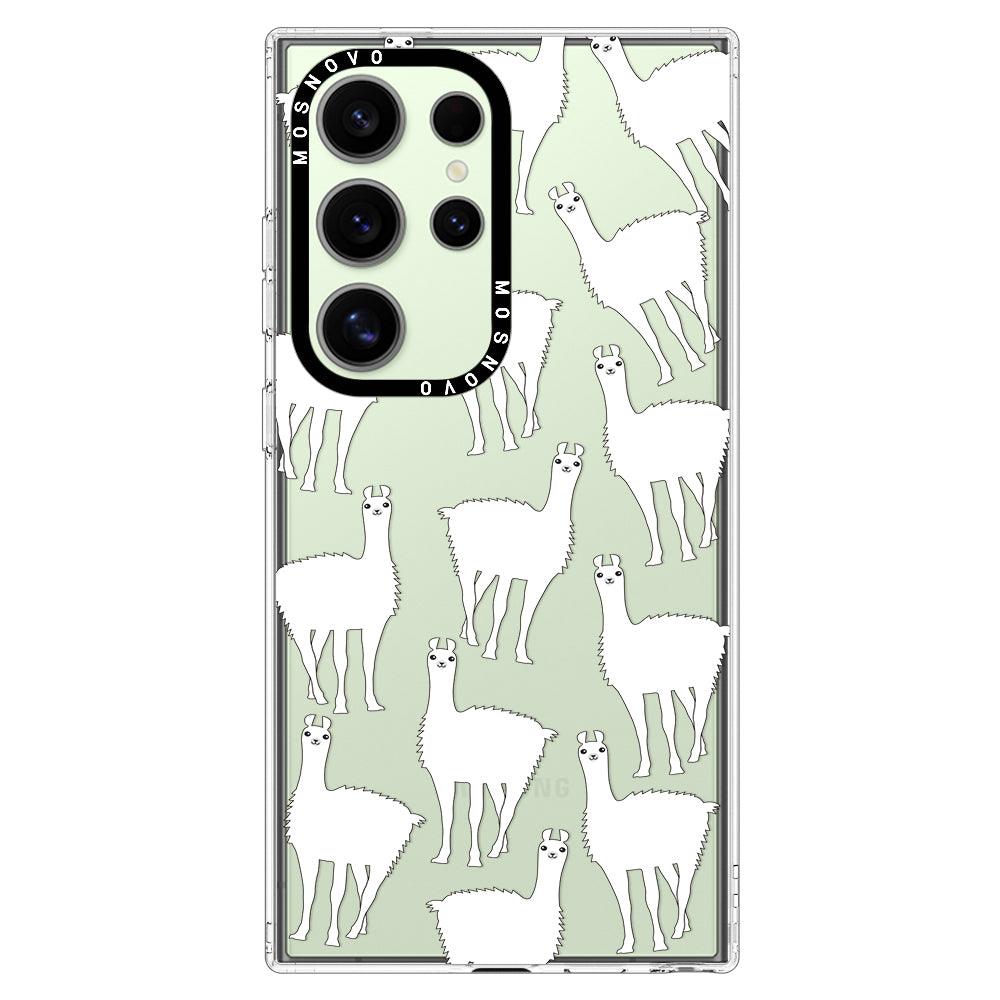 White Llama Phone Case - Samsung Galaxy S24 Ultra Case - MOSNOVO