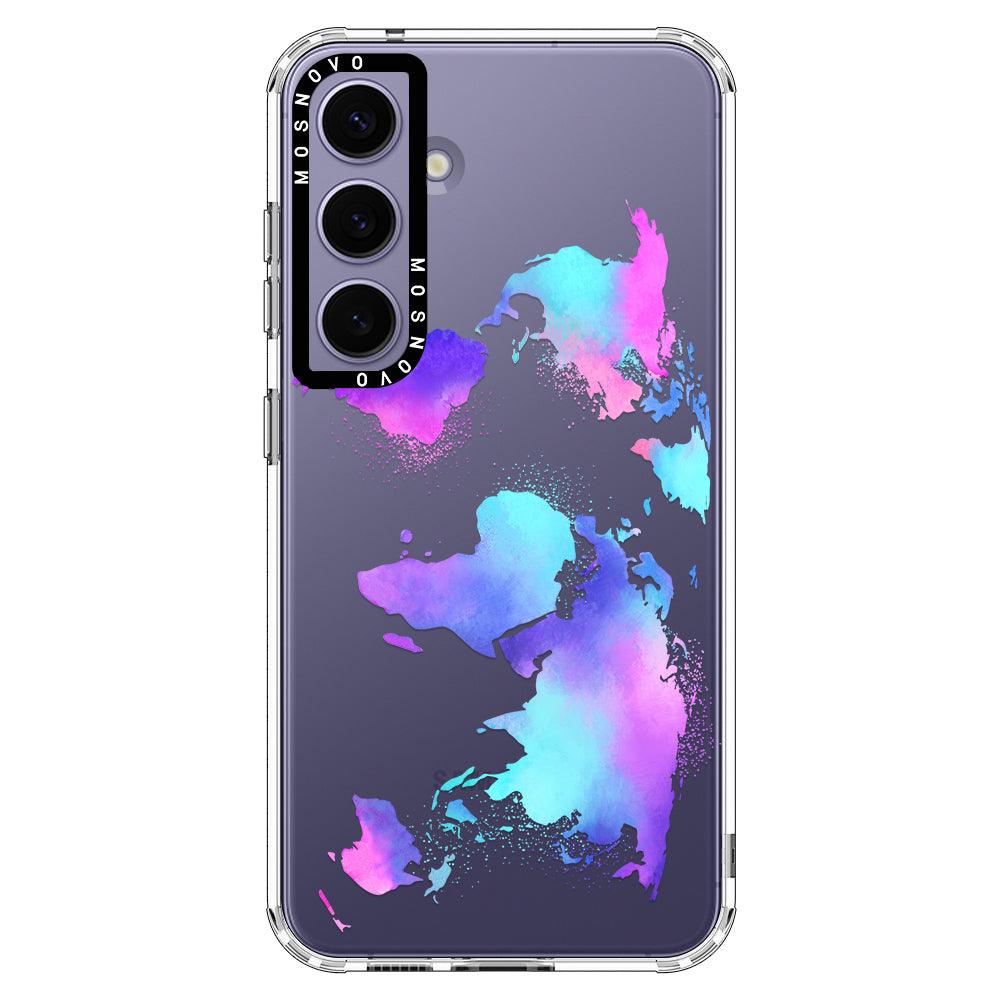 Psychedelic World Map Phone Case - Samsung Galaxy S24 Plus Case - MOSNOVO