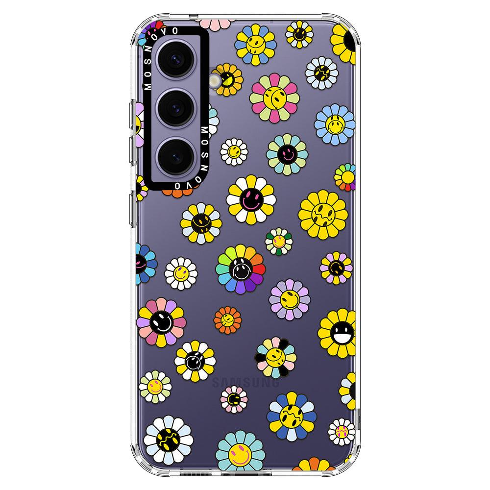 Flower Smiley Face Phone Case - Samsung Galaxy S24 Plus Case - MOSNOVO