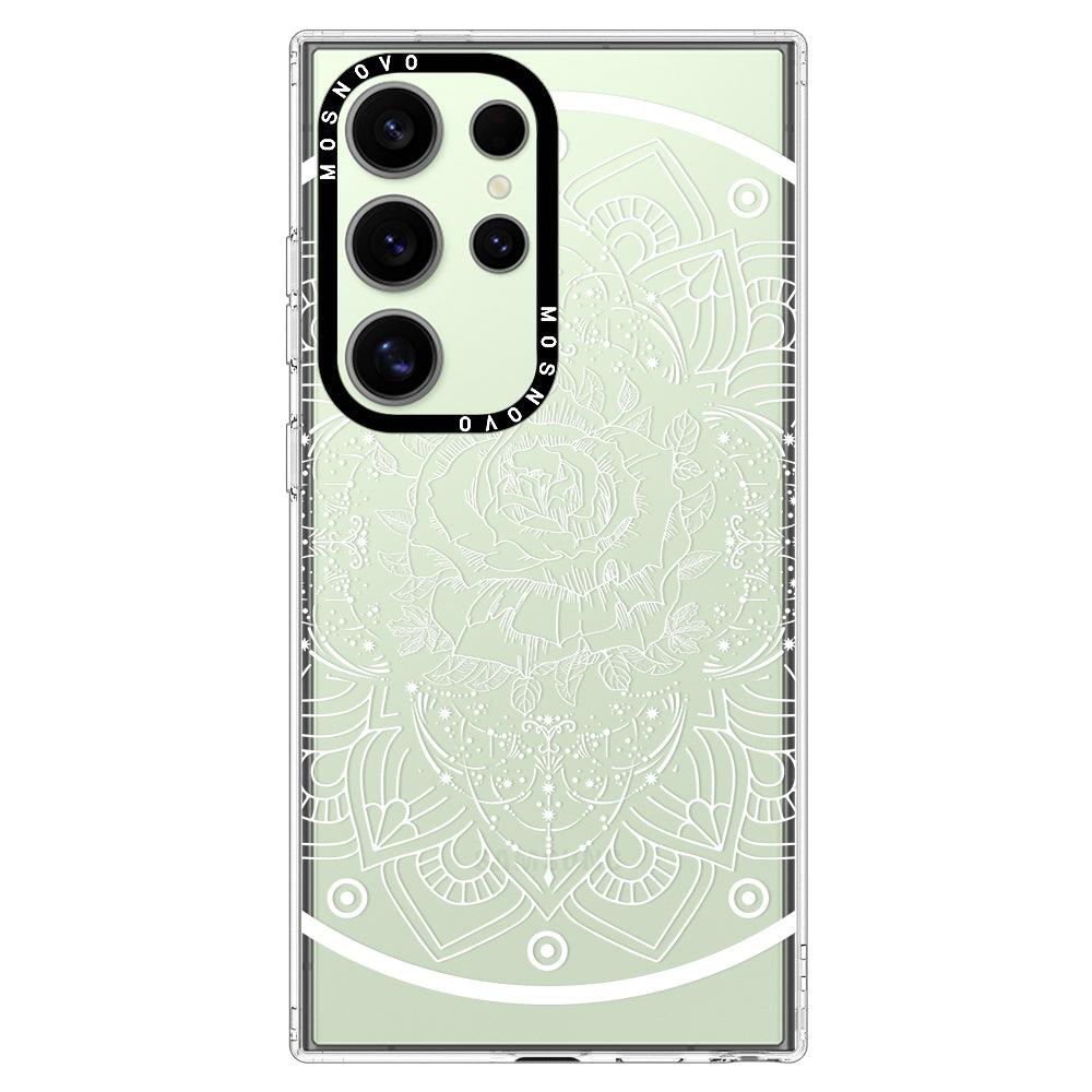 Rose Mandala Phone Case - Samsung Galaxy S24 Ultra Case - MOSNOVO