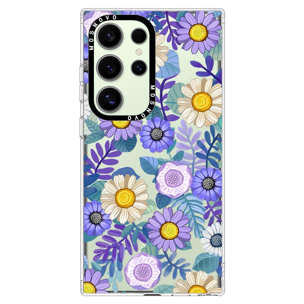 Purple Floral Phone Case - Samsung Galaxy S24 Ultra Case - MOSNOVO