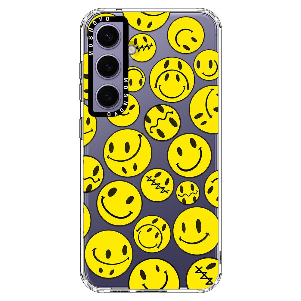 Yellow Sad Smile Face Phone Case - Samsung Galaxy S24 Case - MOSNOVO