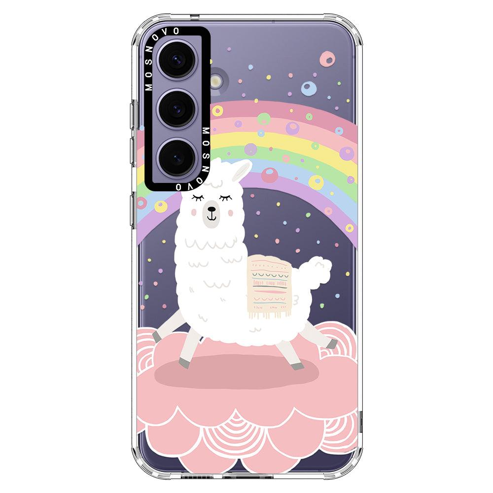 Pastel Rainbow Llama Phone Case - Samsung Galaxy S24 Case - MOSNOVO