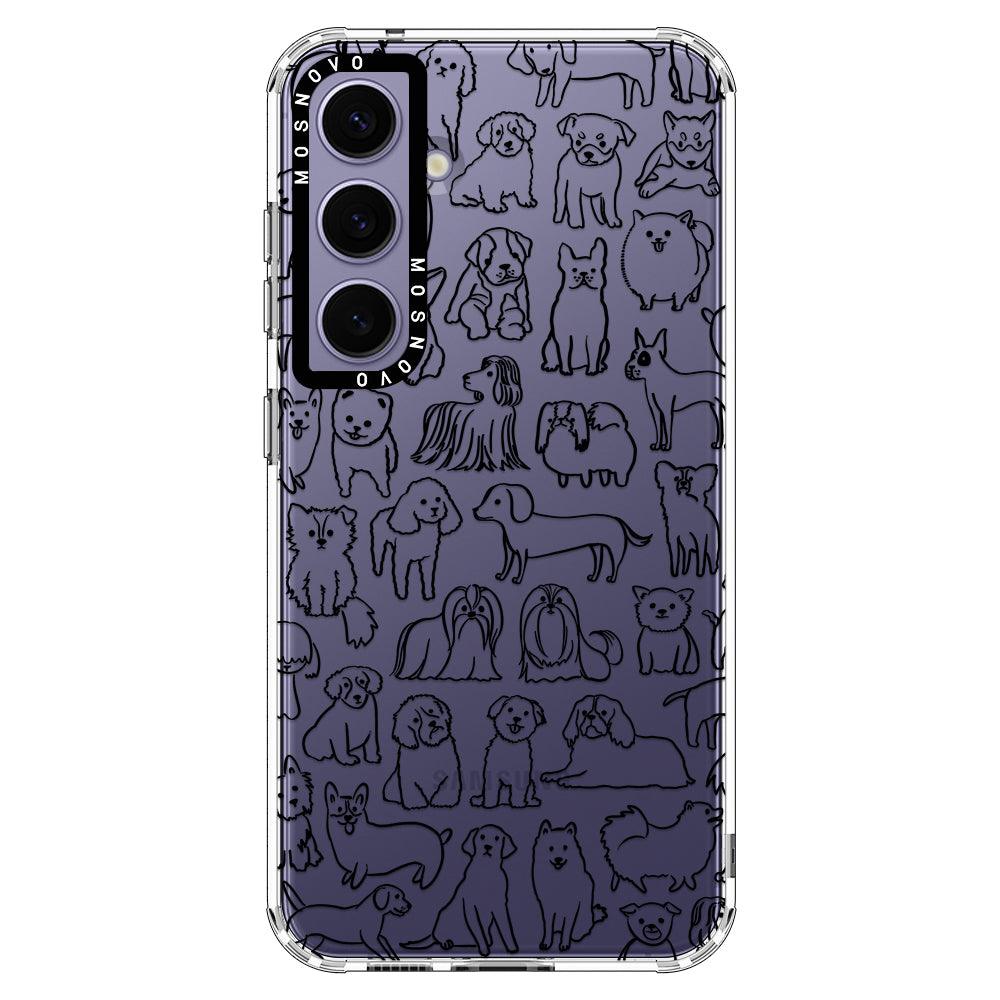 Doodle Dog Phone Case - Samsung Galaxy S24 Case - MOSNOVO