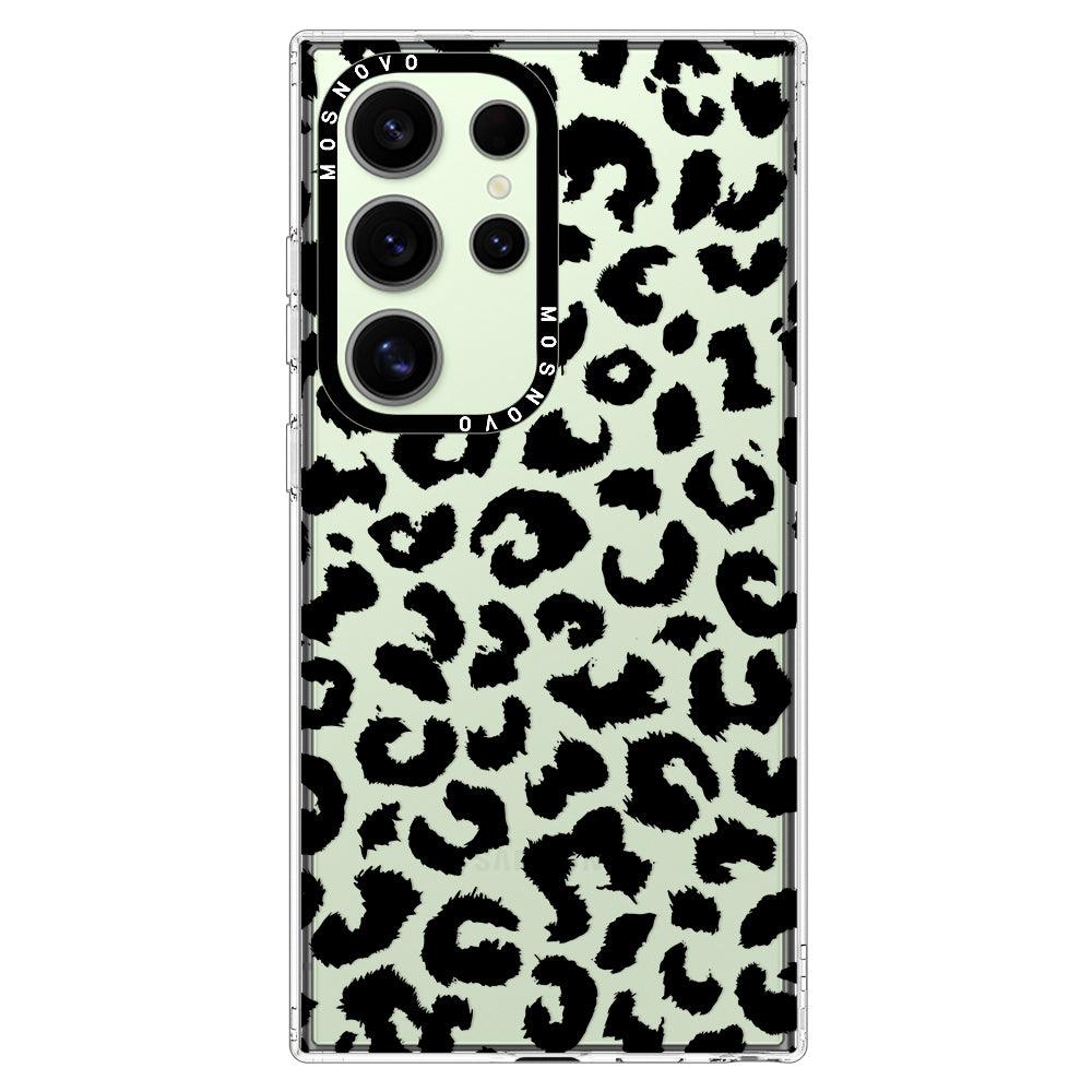 Black Leopard Print Phone Case - Samsung Galaxy S24 Ultra Case - MOSNOVO