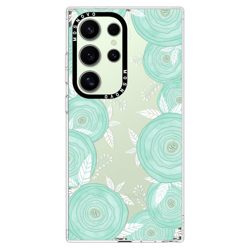 Mint Flower Phone Case - Samsung Galaxy S24 Ultra Case - MOSNOVO